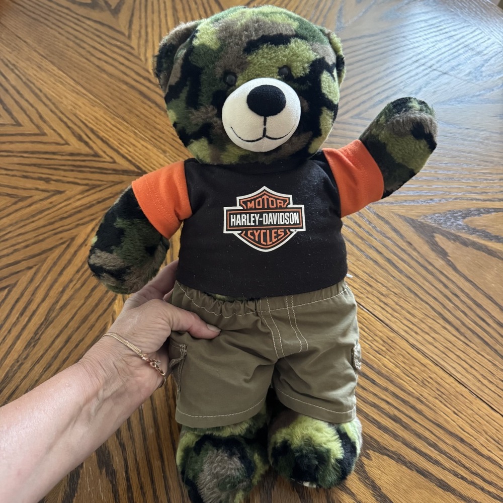 Harley Davidson Biker Plush Bear 16 Inch Camo